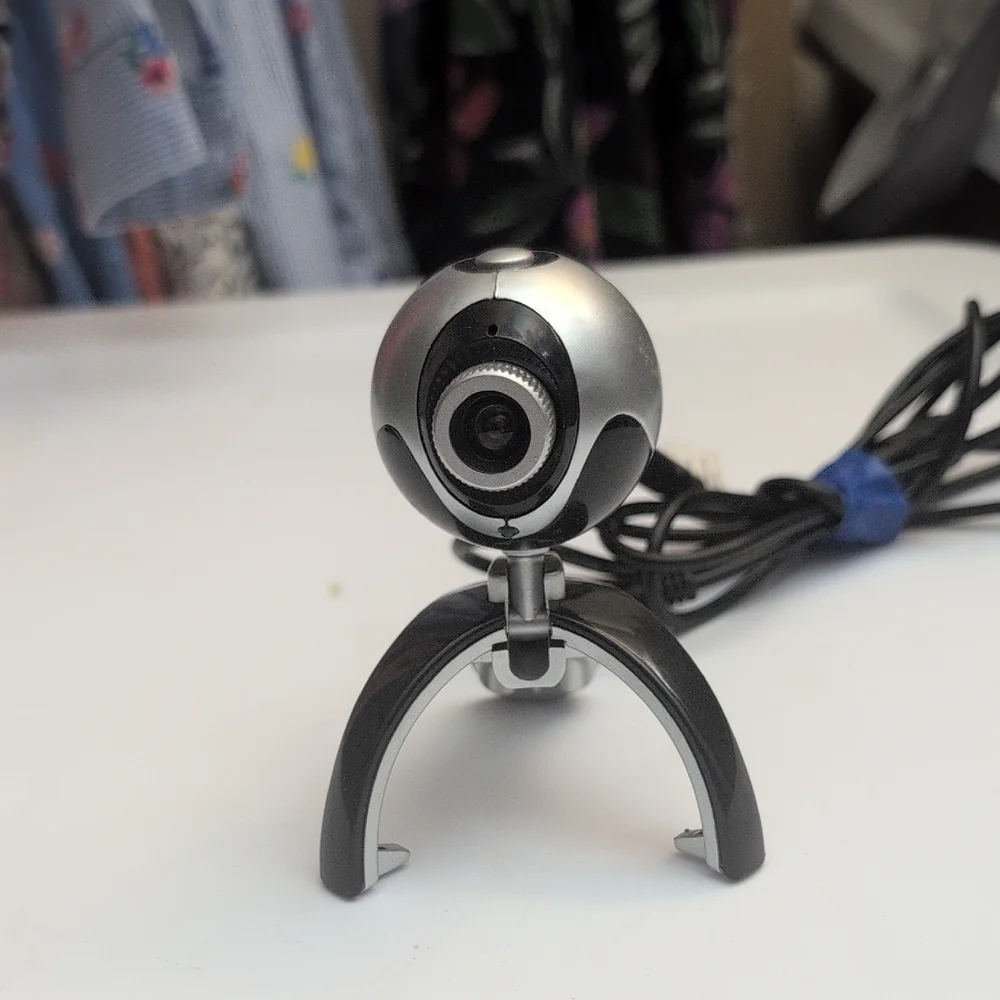 High-Definition Silver Webcam